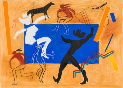 Jaune Quick-to-See Smith Cowgirls and Indians, 1982