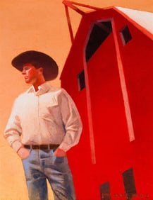 Gary Ernest Smith Red Barn with Figure, 1994
