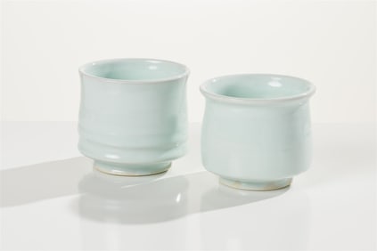 Kenneth Ferguson (2) Celadon Tea Bowls