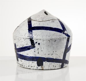 Robert Brady Striped Vessel with Lid, 2004