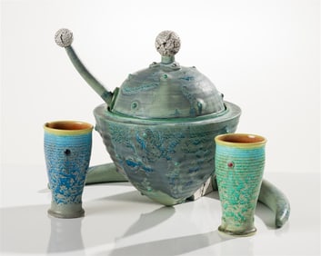 Eric Van Eimeren Punch Bowl with (2) Cups