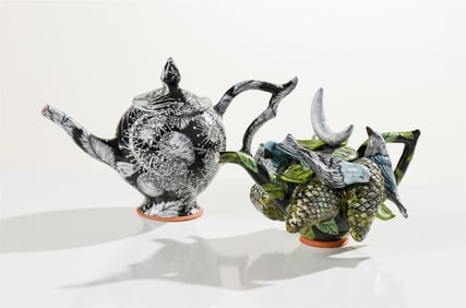 Farraday Newsome (2) Garden of Denial and Revelation Teapot & Teapot with Birds, 2003