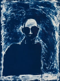 Fritz Scholder Blue Portrait, 1990-1