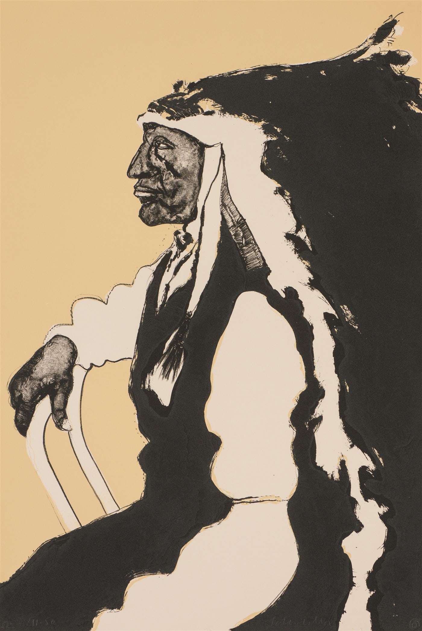 Fritz Scholder Patriotic Indian (State II) (T: 75-610b), 1975 (1 of 1)