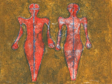 Rufino Tamayo Dos Figuras (P. 220), 1976