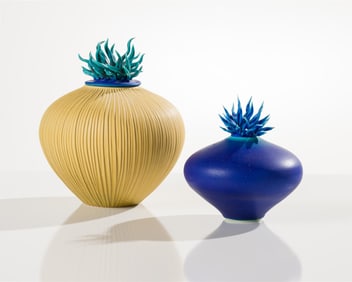 Natalie Blake (2) Urchin Vessels (Yellow & Blue), n.d. & 2004