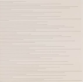 Sol LeWitt Lines of random length from the left edge of the page, Alternate pencil and ink lines,