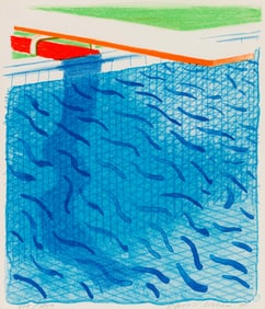 David Hockney Pool Made with Paper and Blue Ink for Book (T.G. 269; M.C.A.T. 234), 1980