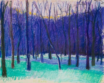 Wolf Kahn Purple, Blue, Green, 1988-9