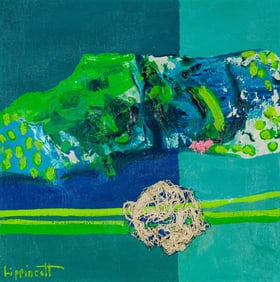 Janet Lippincott Untitled II (Green and Blue with Thread)