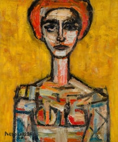 René Portocarrero Woman in Yellow Background, 1960