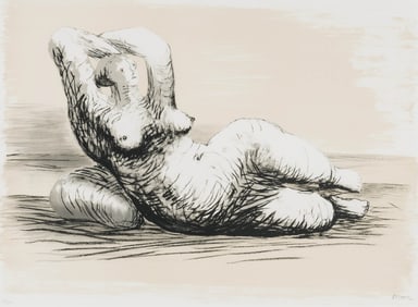 Henry Moore Reclining Woman on Beach (CGM 595), 1980-2