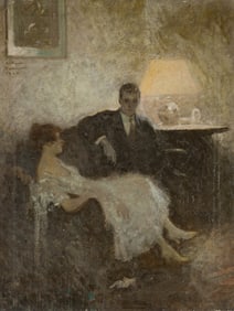 Arthur Davenport Fuller Untitled (Interior Scene of Couple), 1924