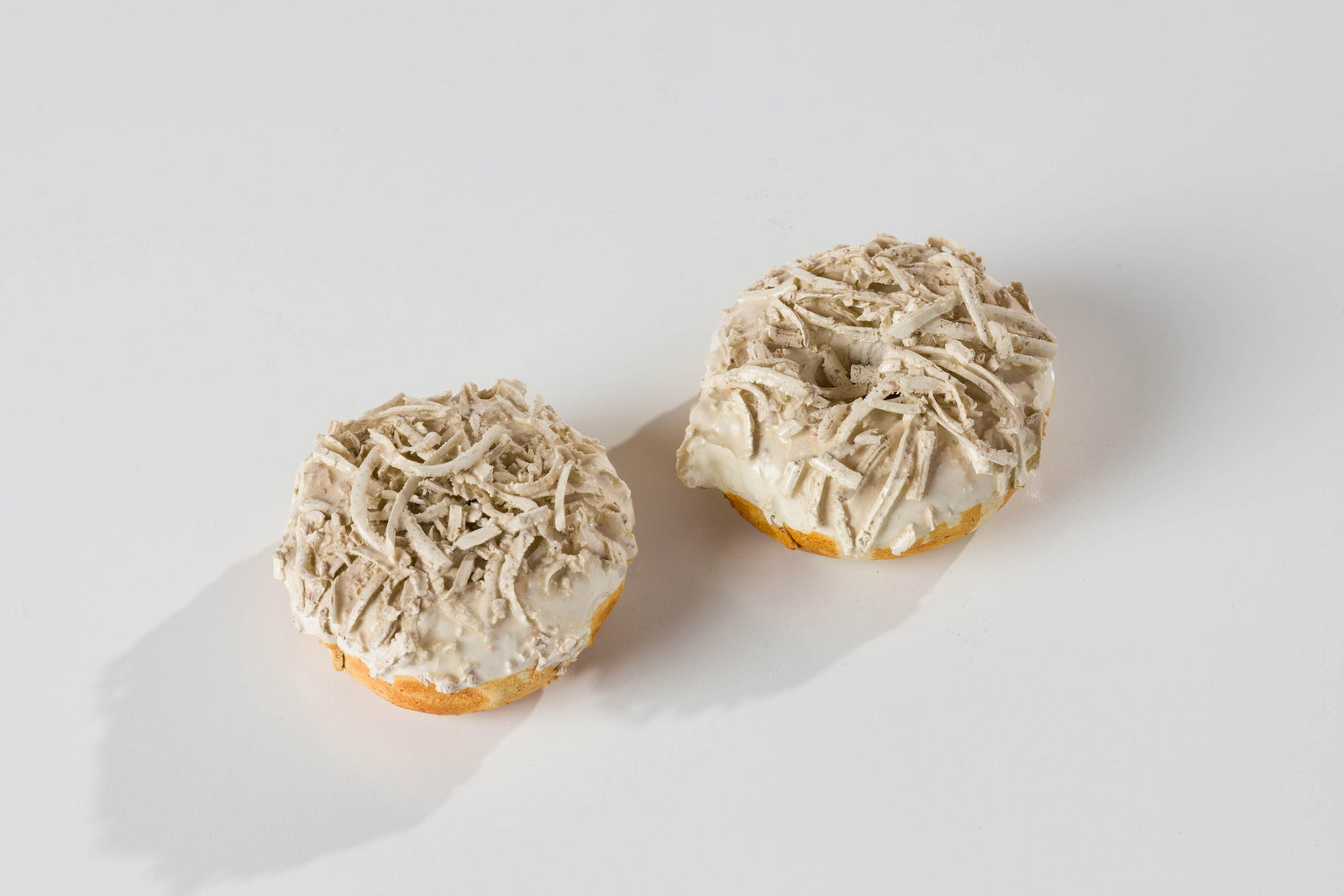 David Gilhooly (2) Donuts, 1980: David Gilhooly (American, 1943-2013) (2) Donuts, 1980 Ceramic with glaze 2 x 3.5 x 3.25 (in) Incised Gilhooly 80, bottom of each work Dimensions reflect the larger work. Smaller work measures 1.75 x 3