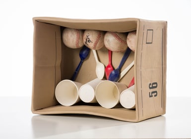Victor Spinski Untitled (Box with Baseballs, Spoons, and Cups), 1987