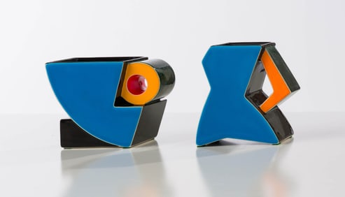 Fred Stodder (2) Blue and Orange Mugs