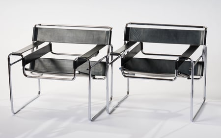 Marcel Breuer (2) 50L Wassily Chairs for Knoll, designed 1925