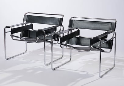 Marcel Breuer (2) 50L Wassily Chairs for Knoll, designed 1925