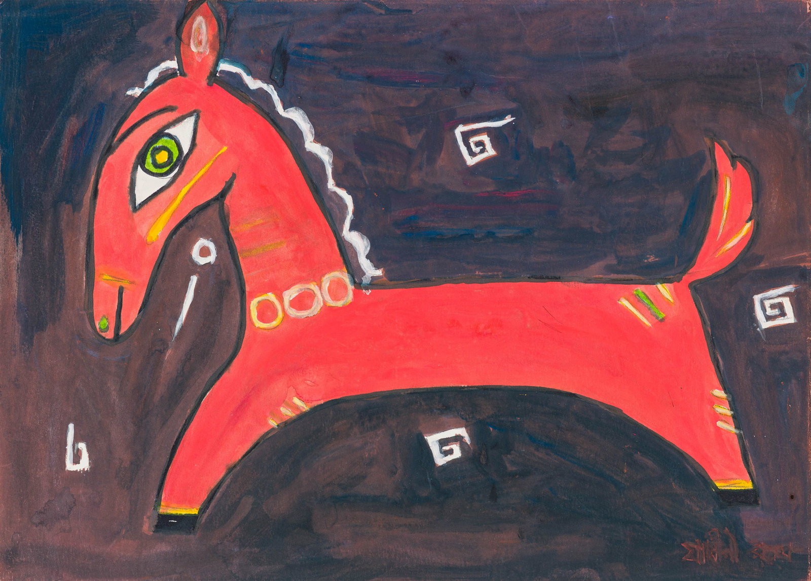 Jamini Roy Untitled (Red Horse) (1 of 2)