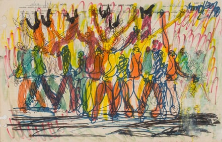 Purvis Young Untitled (Transcript of Guest Ledger, Sir John Hotel), 1959