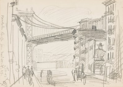 Oscar Bluemner Manhattan Bridge from Madison St. N.Y., 1912