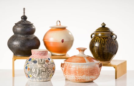 Various Artists (5) Lidded Pots