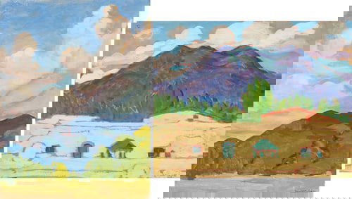 Eda Sterchi (2) Clouds & Untitled (Mountain Landscape), 1919