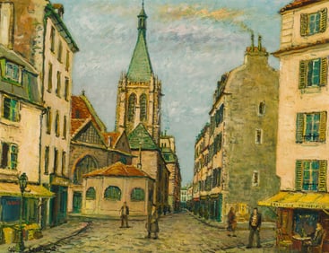 Alois Lecoque Street Scene in Paris