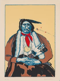 Fritz Scholder Indian with Feather Fan (State I) (T: 75-609), 1975