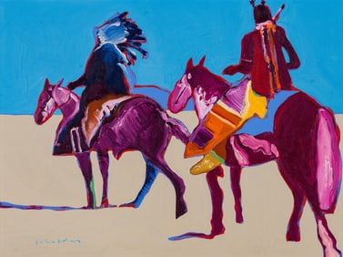 Fritz Scholder Indians on Horseback, c. 1970s