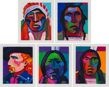 John Nieto The Custer Suite (complete set of five prints), 1993