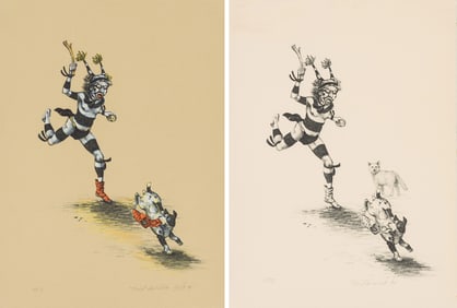 Neil David, Sr. (2) Shoe Thief (color) & Shoe Thief (b&w), 1988-9