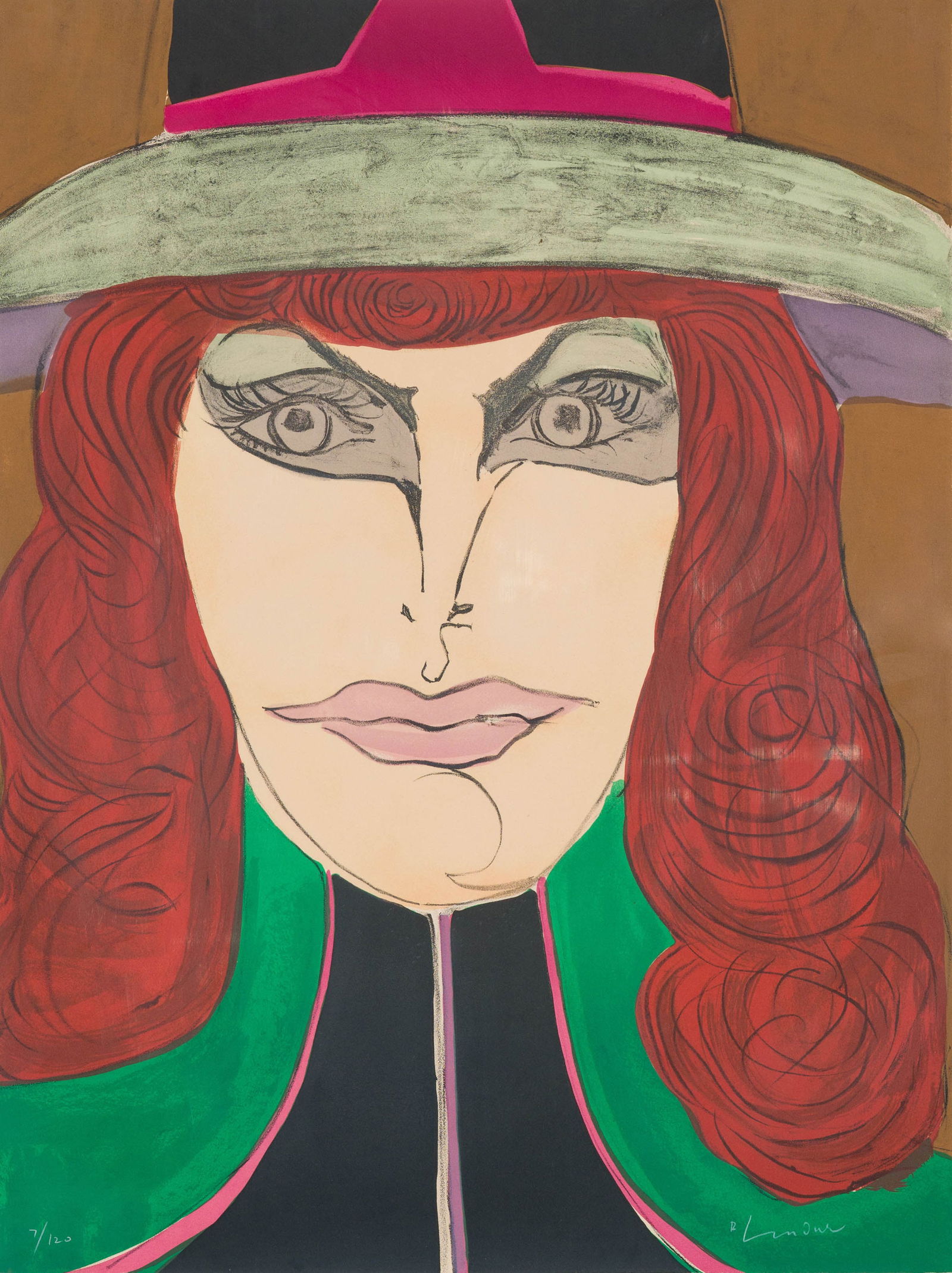 Richard Lindner Red Head, c. 1970: Richard Lindner (German, American, 1901-1978) Red Head, c. 1970 Lithograph on Arches paper ed. 7 of 120 29.25 x 22 (in) 35.75 x 28.75 x 1 (in) framed Signed in white pencil R Lindner, lower right $300