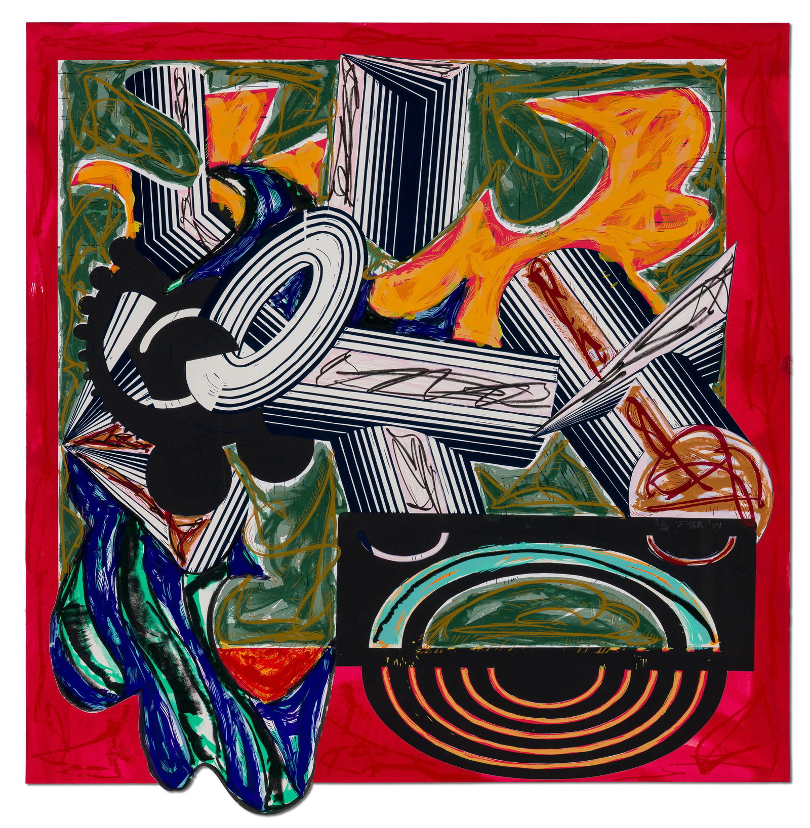 Frank Stella Then Came a Dog and Bit the Cat (Axsom 173), 1984 (1 of 4)