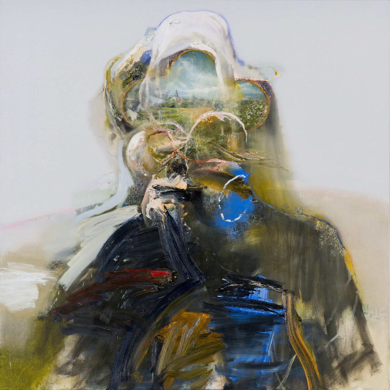 David Kim Whittaker Nexus of Love X, 2017: David Kim Whittaker (British, b. 1964) Nexus of Love X, 2017 Oil and acrylic on canvas 60 x 60 (in) 67.75 x 67.75 x 3.25 (in) framed Signed Whittaker, verso $10,000 - $15,000 Dated with notation DEW,