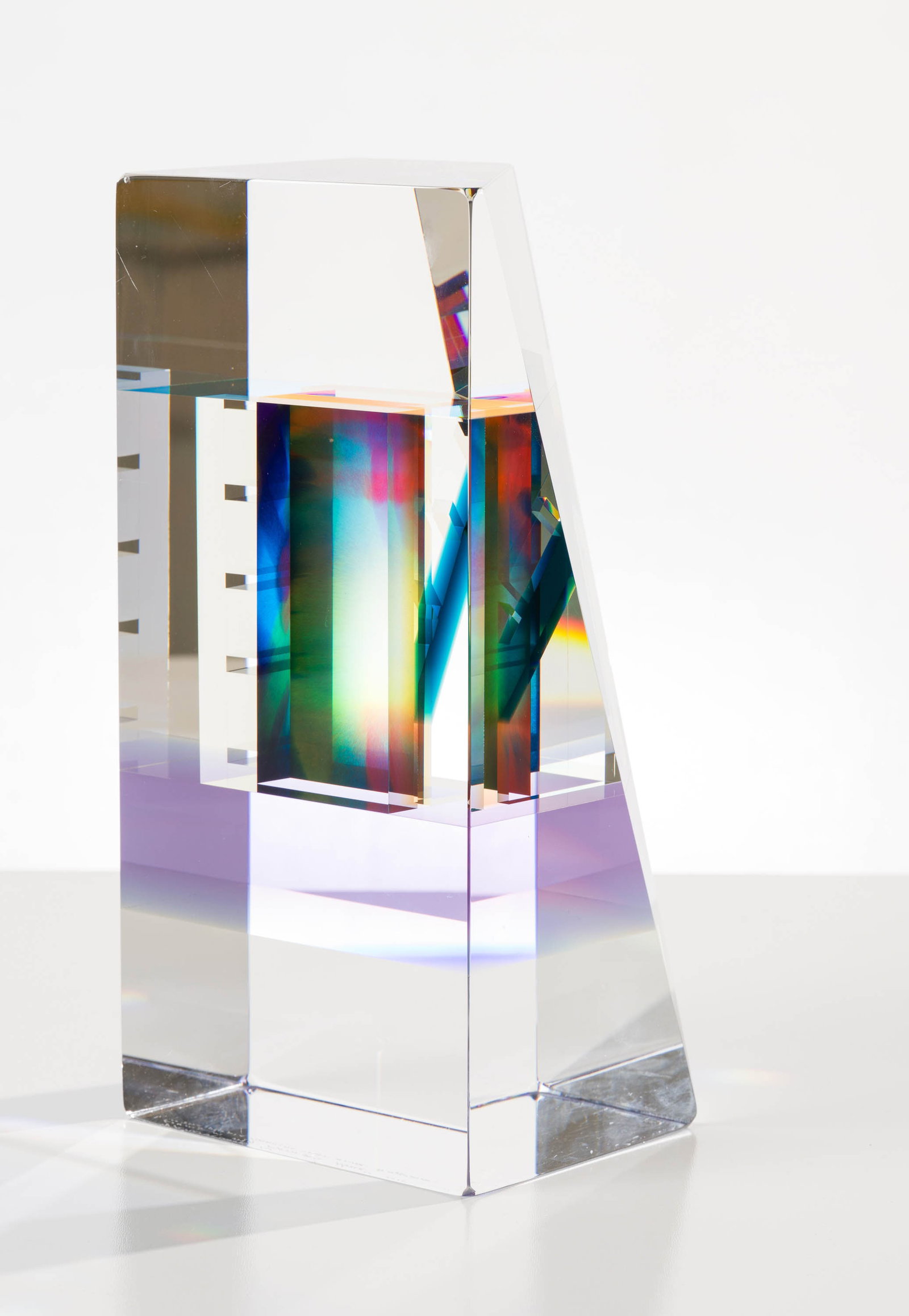 Peter Vanderlaan The Purple Cadillac That Never Happened, 1996: Peter Vanderlaan (American, b. 1950) The Purple Cadillac That Never Happened, 1996 Ground, polished, and laminated glass 12 x 5.75 x 4.5 (in) Incised Vanderlaan '96, bottom $1,000 - $2,000 Titled with