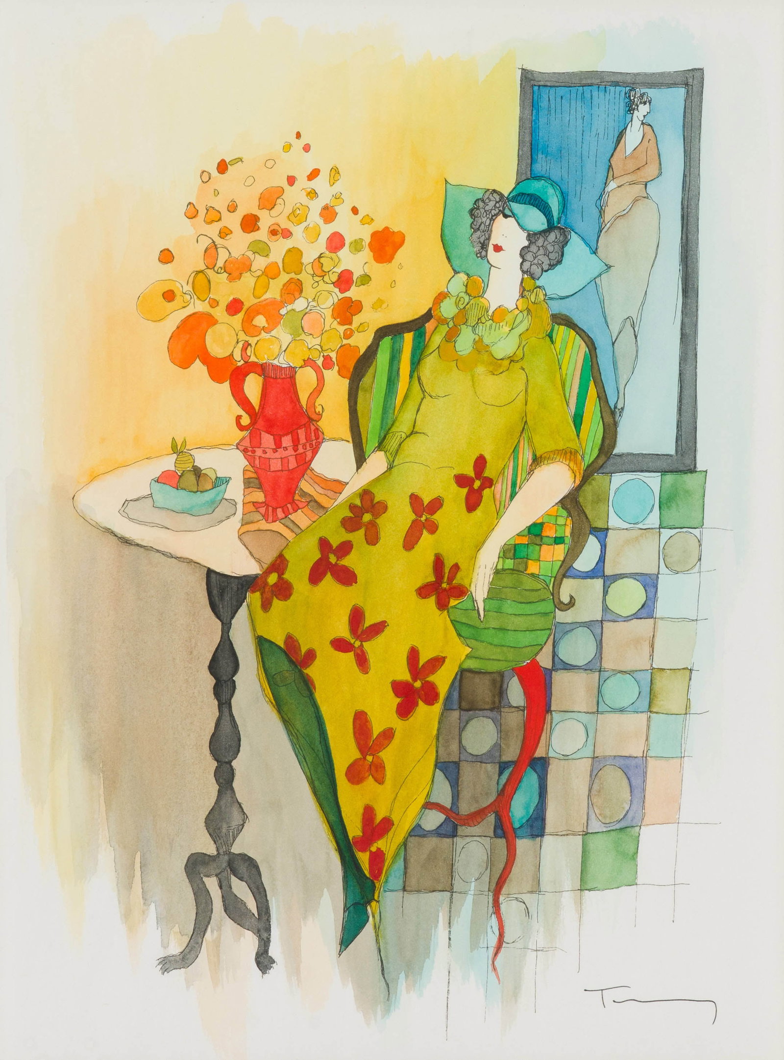 Itzchak Tarkay Woman at Table (1 of 4)