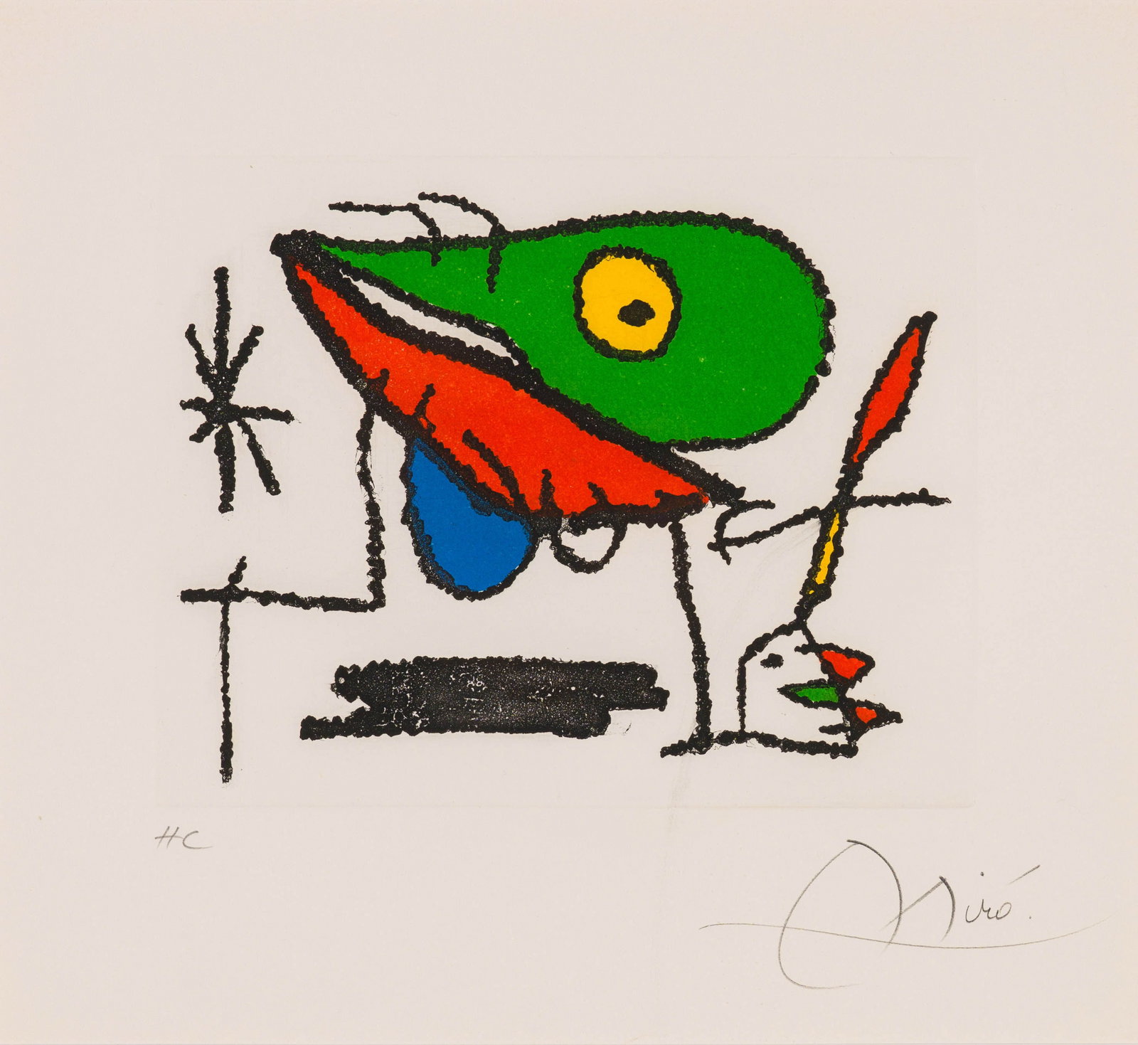 Joan Miro El sobreviviente vista los pajaros I (D. 560; C. 157), 1972 (1 of 3)