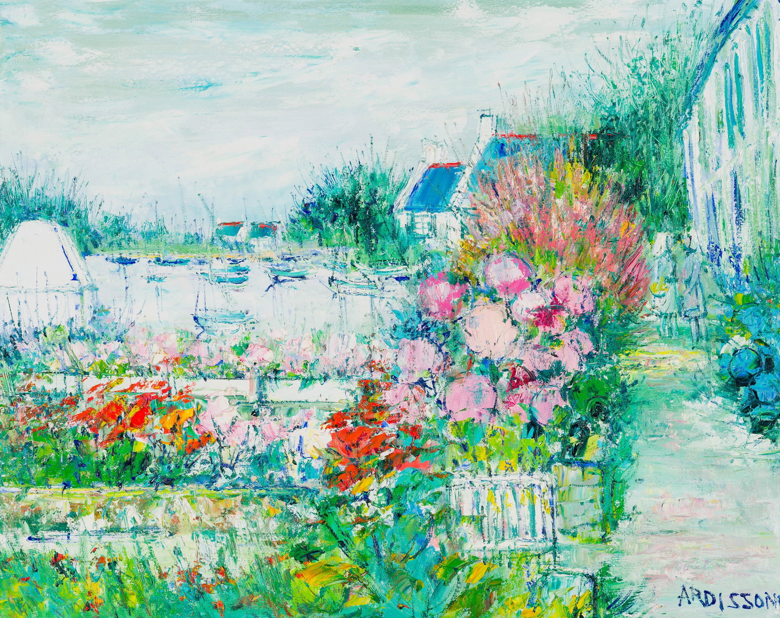 Yolande Ardissone Locmariaquer: Yolande Ardissone (French, 1927-2024) Locmariaquer Oil on canvas 30 x 38 (in) 36.5 x 44 x 2.5 (in) framed Signed Ardissone, lower right $1,000 - $2,000 Wally Findlay Galleries' tags, one with title,