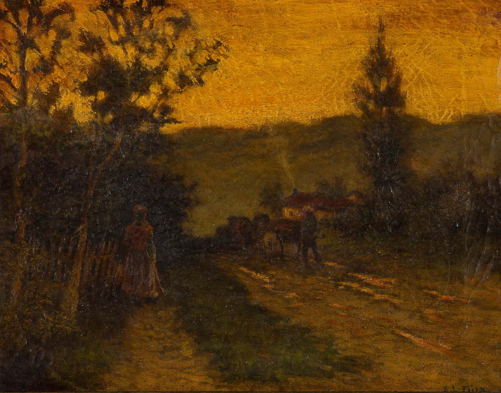 Edward Loyal Field The Close of Day: Edward Loyal Field (American, 1856-1914) The Close of Day Oil on canvas 12 x 16 (in) 19.25 x 23 x 1.75 (in) framed Signed E. L. Field, lower right $500 - $1,000 Titled on artist's tag, verso.
