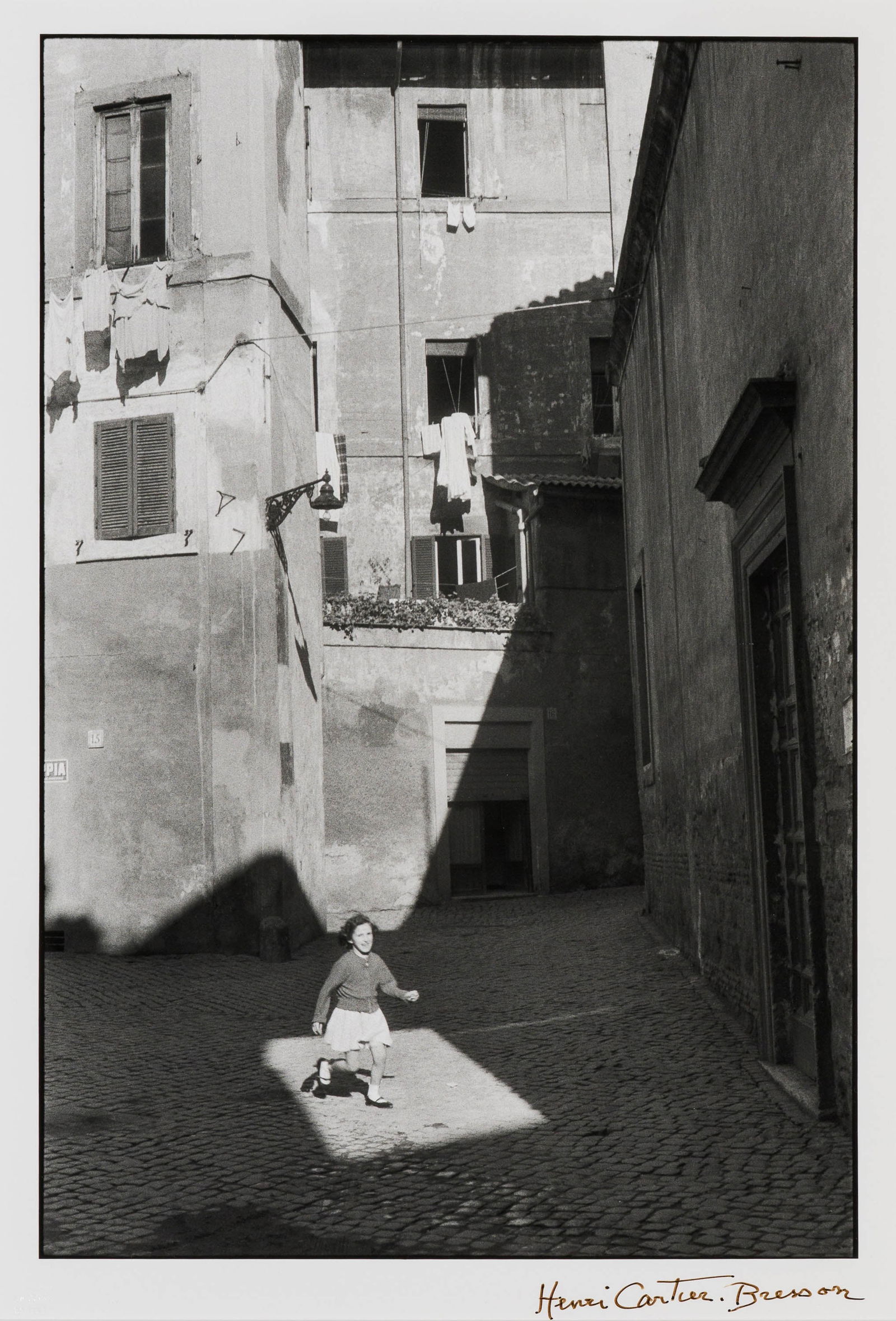 Henri Cartier-Bresson Trastevere, Rome, 1959, printed later: Henri Cartier-Bresson (French, 1908-2004) Trastevere, Rome, 1959, printed later Gelatin silver print 20 x 16 (in) 27.25 x 21.75 x 0.75 (in) framed Signed in marker Henri Cartier.Bresson, lower right $