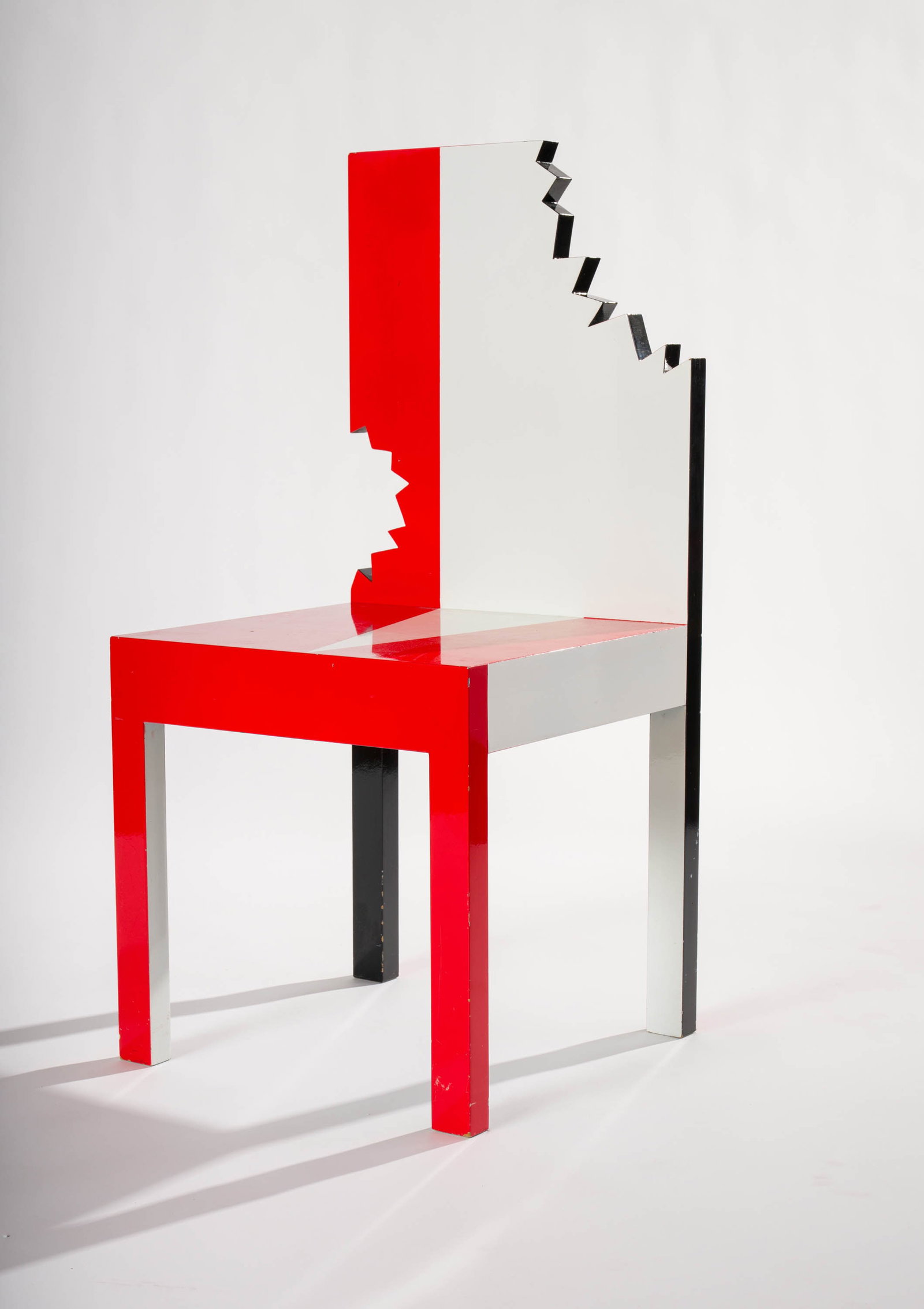 Pierre Sala Piranha Chair, 1982: Pierre Sala (French, 1948-1989) Piranha Chair, 1982 Lacquered wood ed. 37 of 250 35.25 x 16.5 x 16.25 (in) Signed and dated in silver pen Sala 82, underside $3,000 - $5,000