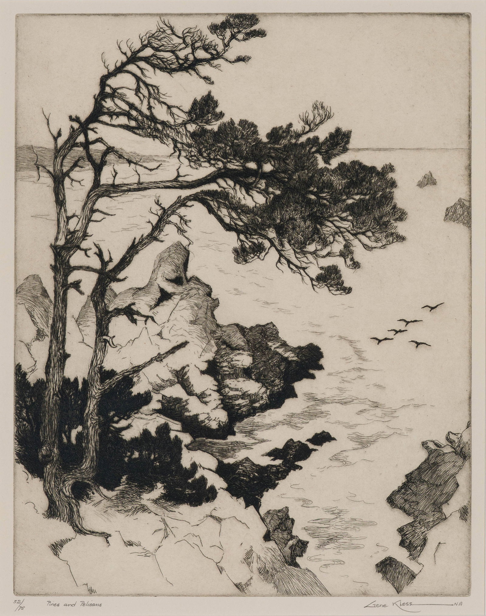 Gene Kloss Pines and Pelicans (Sanchez 354), 1938 (1 of 2)