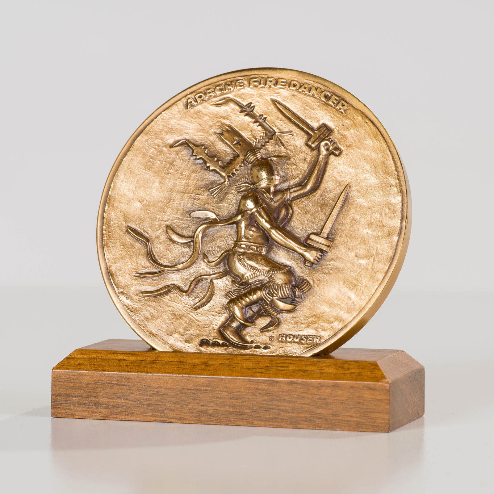 Allan Houser Apache Buffalo Hunt / Apache Fire Dancer Medallion, designed 1959, prod. 2003 (1 of 8)