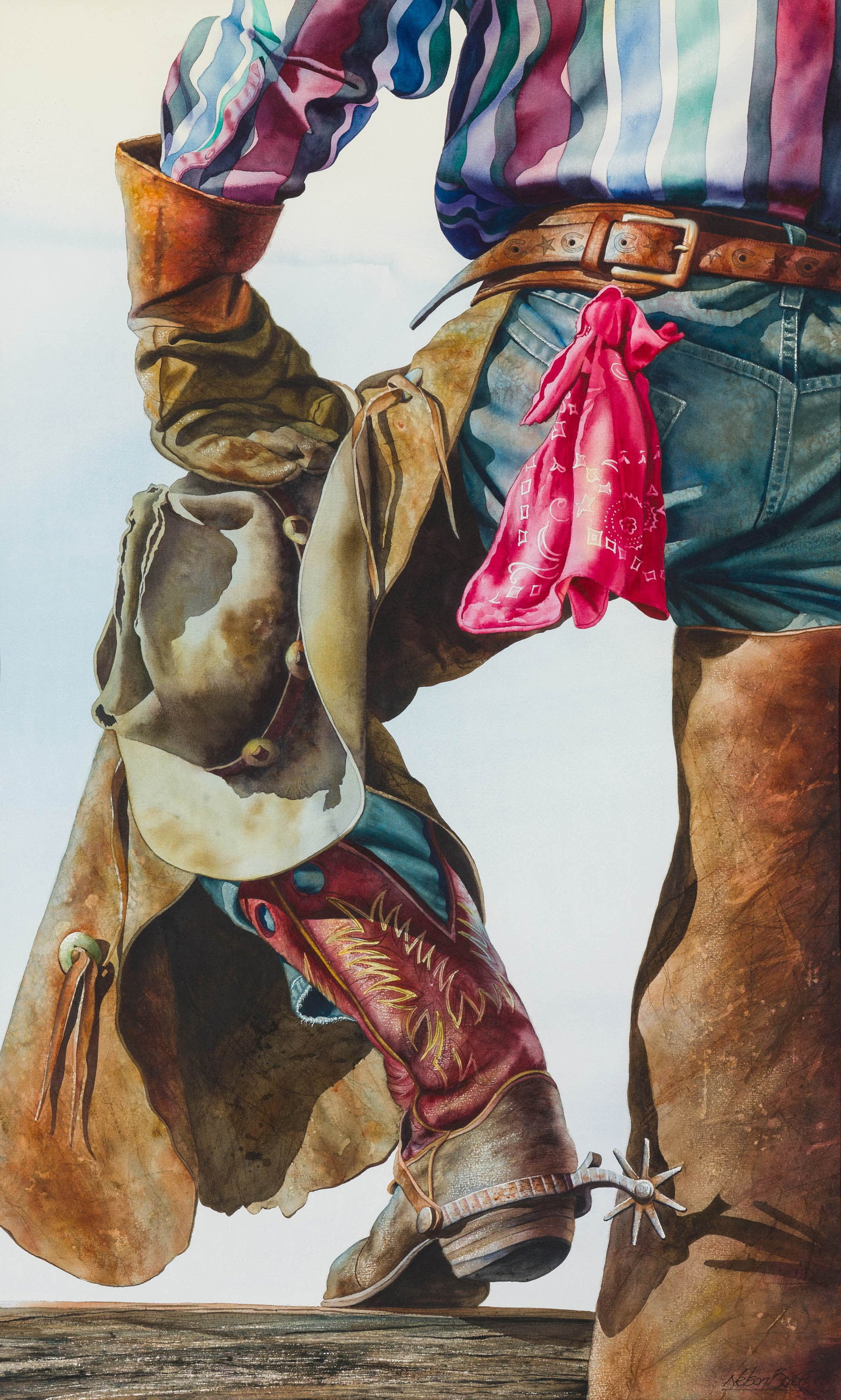 Nelson Boren Red Handkerchief: Nelson Boren (American, b. 1952) Red Handkerchief Watercolor on paper 48 x 29 (in) 61.25 x 42.75 x 2 (in) framed Signed Nelson Boren NB, lower right $2,000 - $4,000