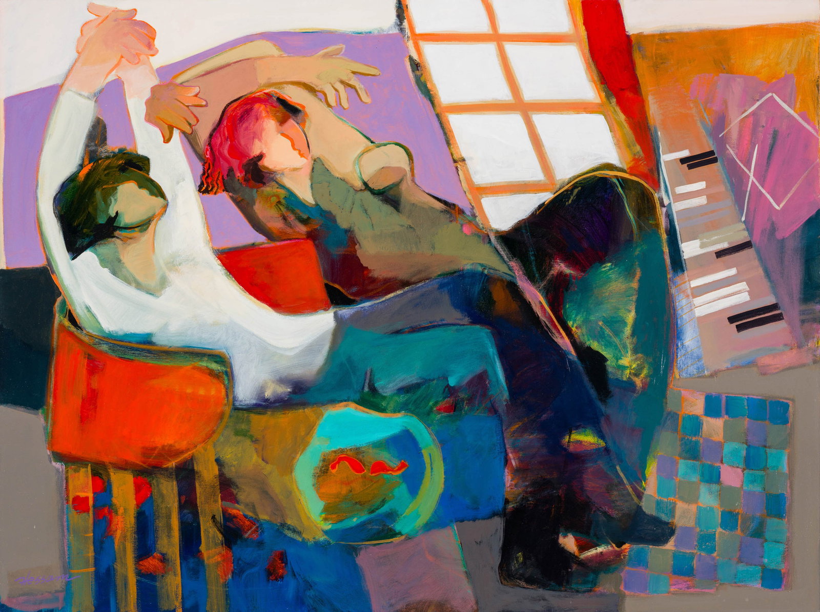 Hessam Abrishami The Pianist, 1998: Hessam Abrishami (Iranian, b. 1951) The Pianist, 1998 Oil on canvas 36 x 48 (in) 37.75 x 49.75 x 2 (in) Framed Signed Hessam, lower left Titled, located LA, dated, and signed with artist's number