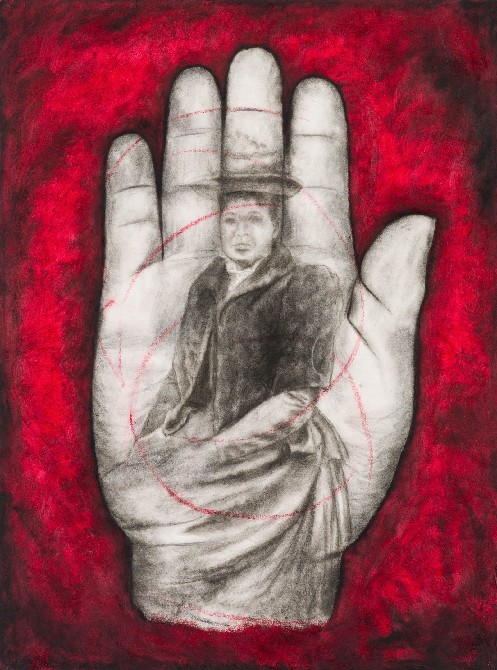 Whitfield Lovell Marks in Time Hand, 1996: Whitfield Lovell (American, b. 1959) Marks in Time Hand, 1996 Oil stick and charcoal on paper 53.75 x 40.5 (in) 62.75 x 49.25 x 1.5 (in) Framed Unsigned