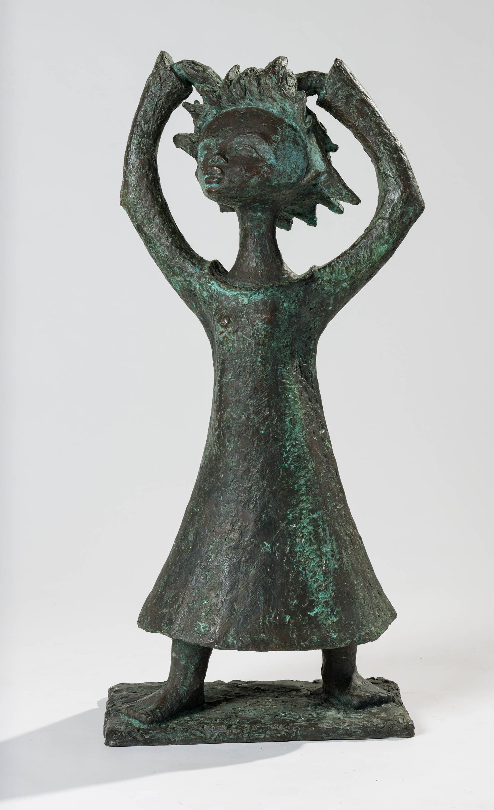 Ángel Botello Girl Dancing, c. 1965: Ángel Botello (Spanish, Puerto Rican, 1913-1986) Girl Dancing, c. 1965 Bronze ed. 5 of 6 41.5 x 20 x 13.5 (in) Stamped BOTELLO, back of figure Provenance: Private Collection, Sacramento, Ca