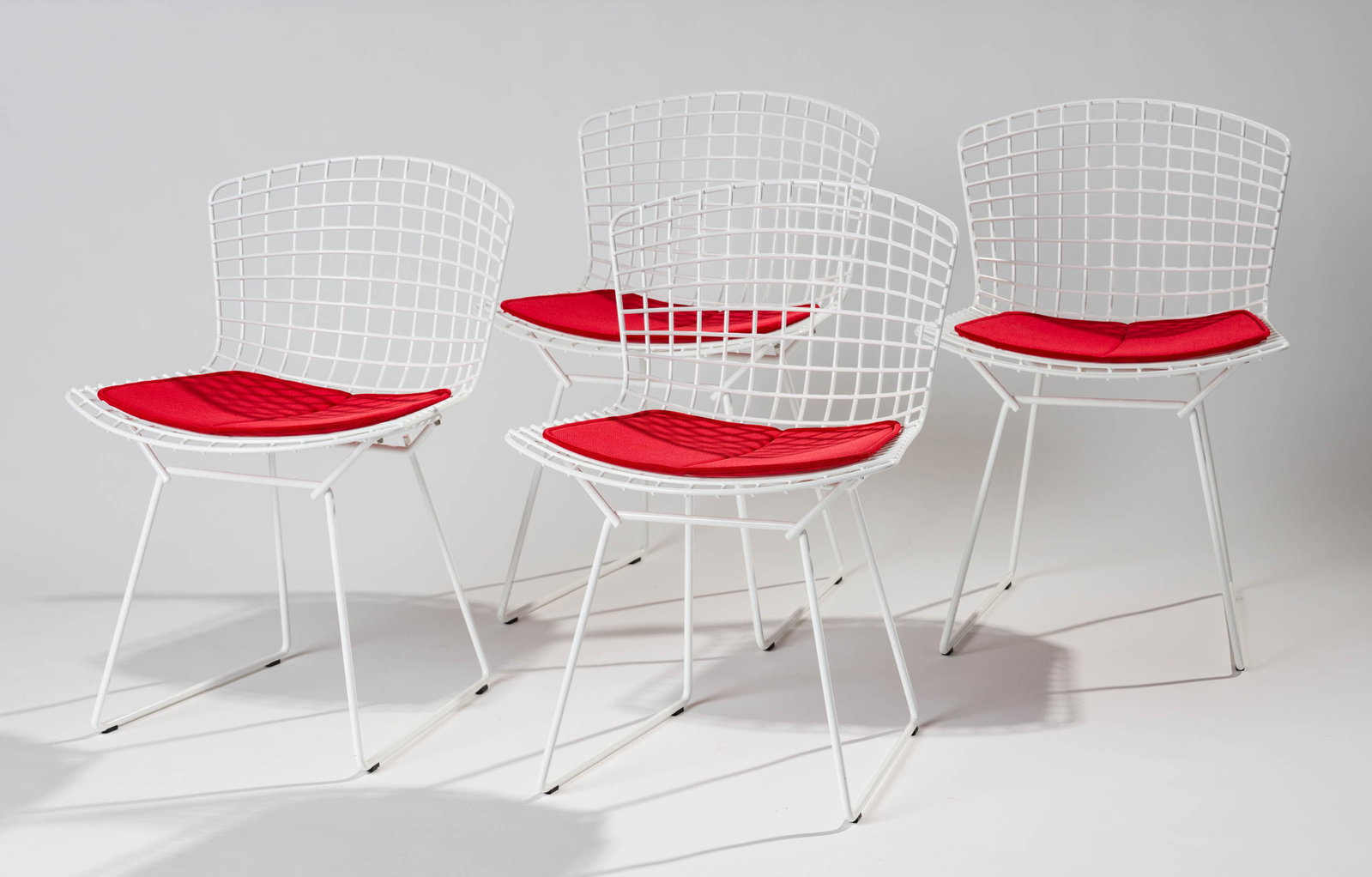 Harry Bertoia (4) Side Chairs with Seat Pads for Knoll, designed 1952, produced later (1 of 5)