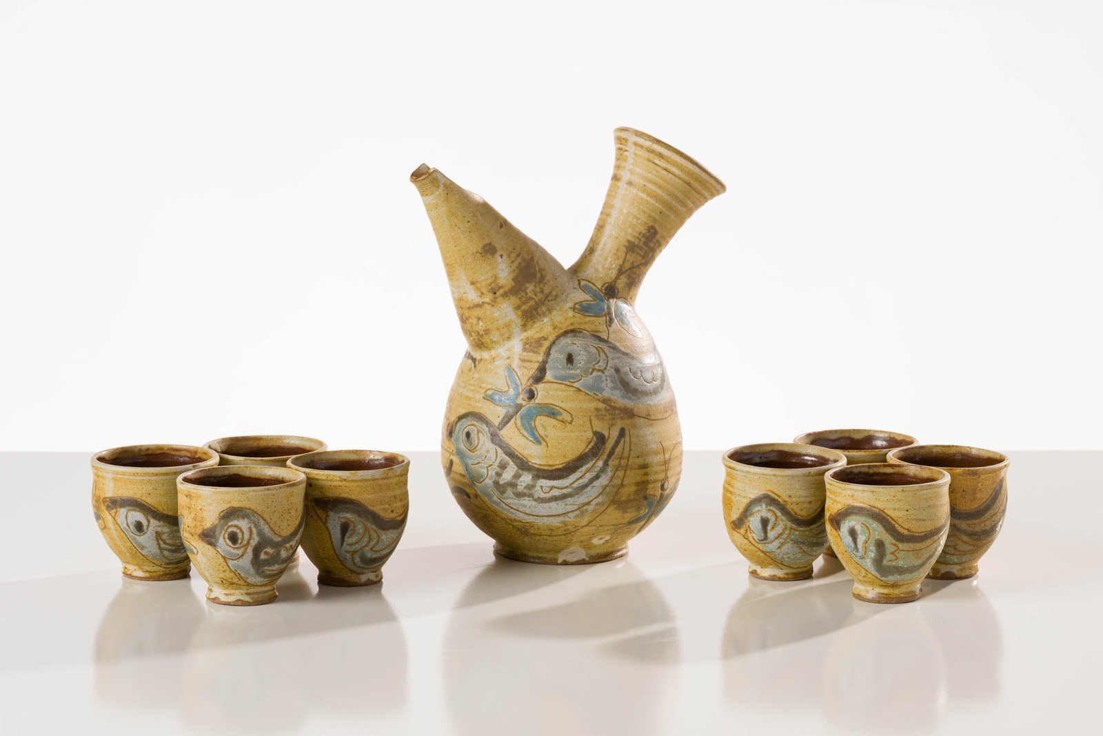 Frances Senska Carafe with (8) Cups (1 of 2)